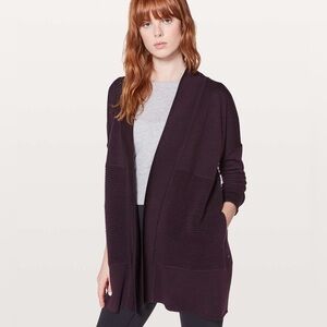 Women's Purple Open-Front Sweater